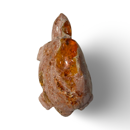 Fire Opal Turtle Figurine – 35g, 2.5” x 2”