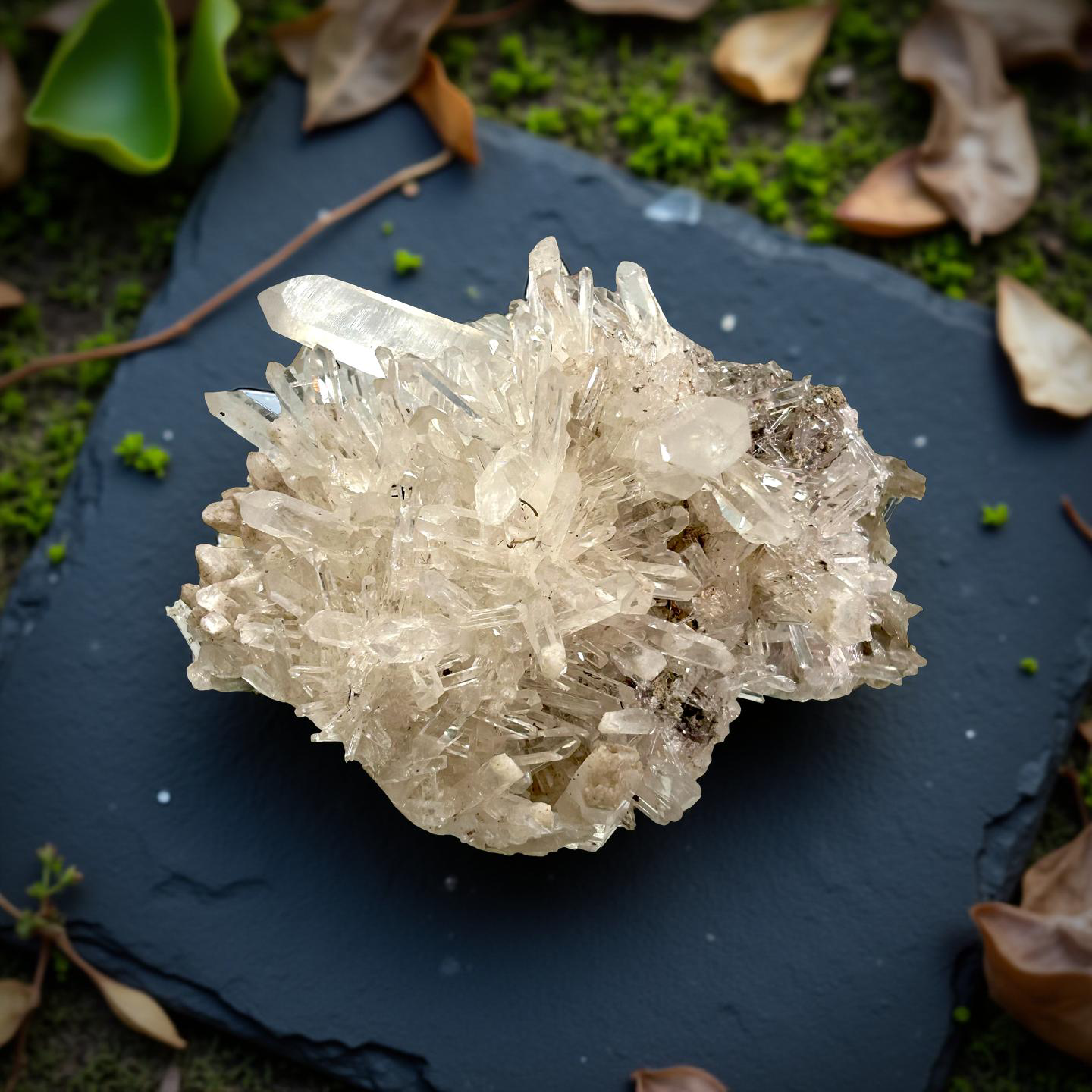 Colombian Needle Quartz Cluster with Red Hematite – 2023g