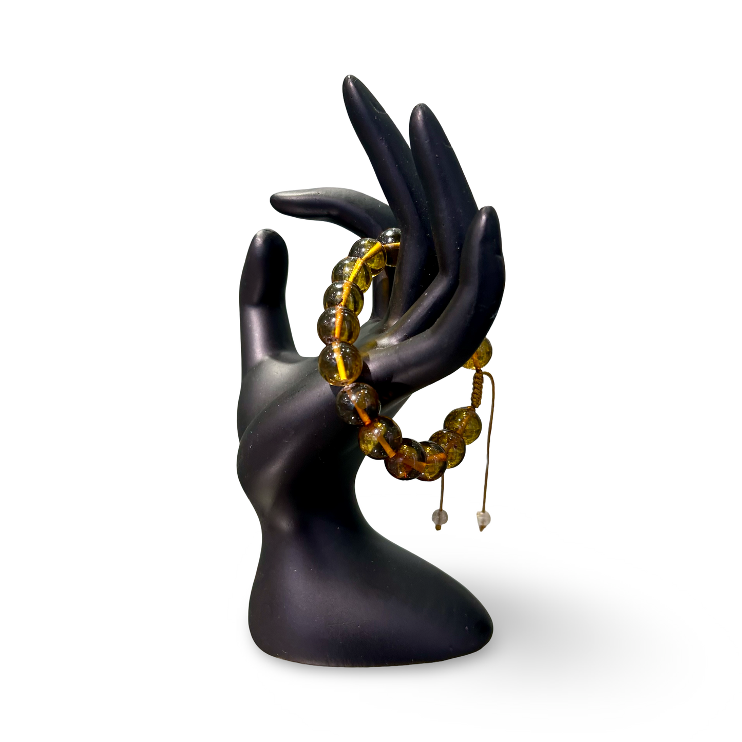 Amber Adjustable String Bracelet – 12mm Beads