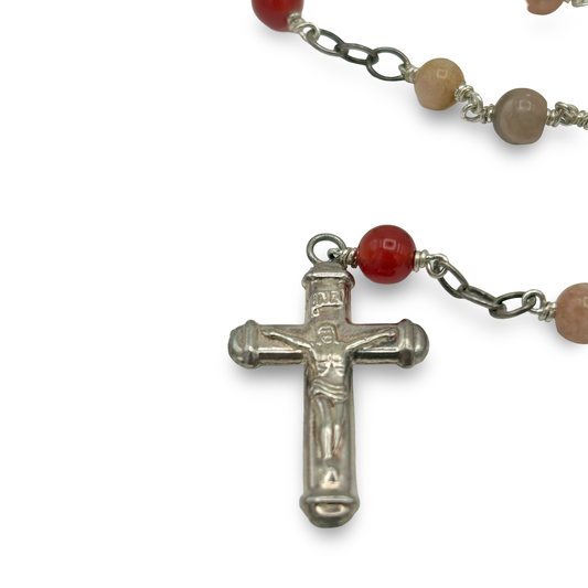 Multi Moonstone Rosary – 6mm Beads, 18”