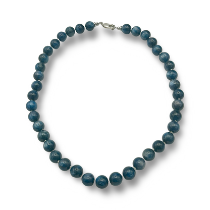 Blue Kyanite Necklace 10mm Beads | 18 Inches | Handmade Crystal Jewelry