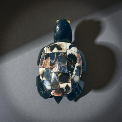 Ethiopian Opal Turtle Figurine – 43g, 2.5” x 2”