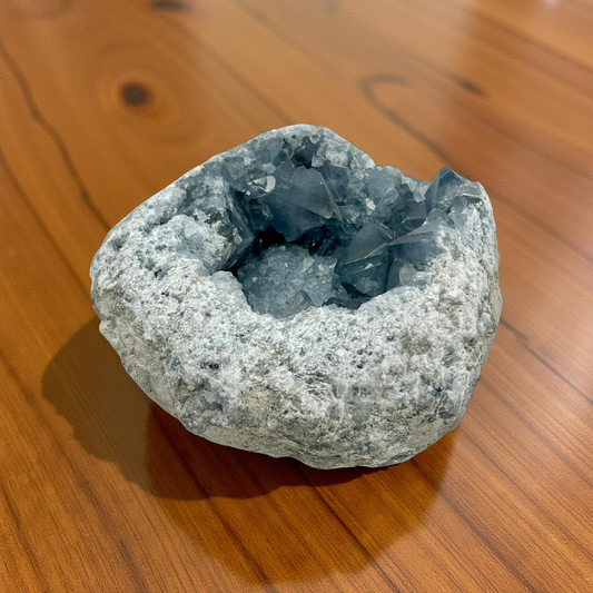 Celestite Geode – 6.95kg | 9” x 5” | Natural Blue Crystal Cluster from Madagascar