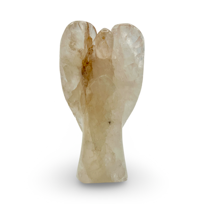 Rose Quartz Angel – 641g | 6.5” x 3.5” | Hand-Carved Natural Crystal Guardian