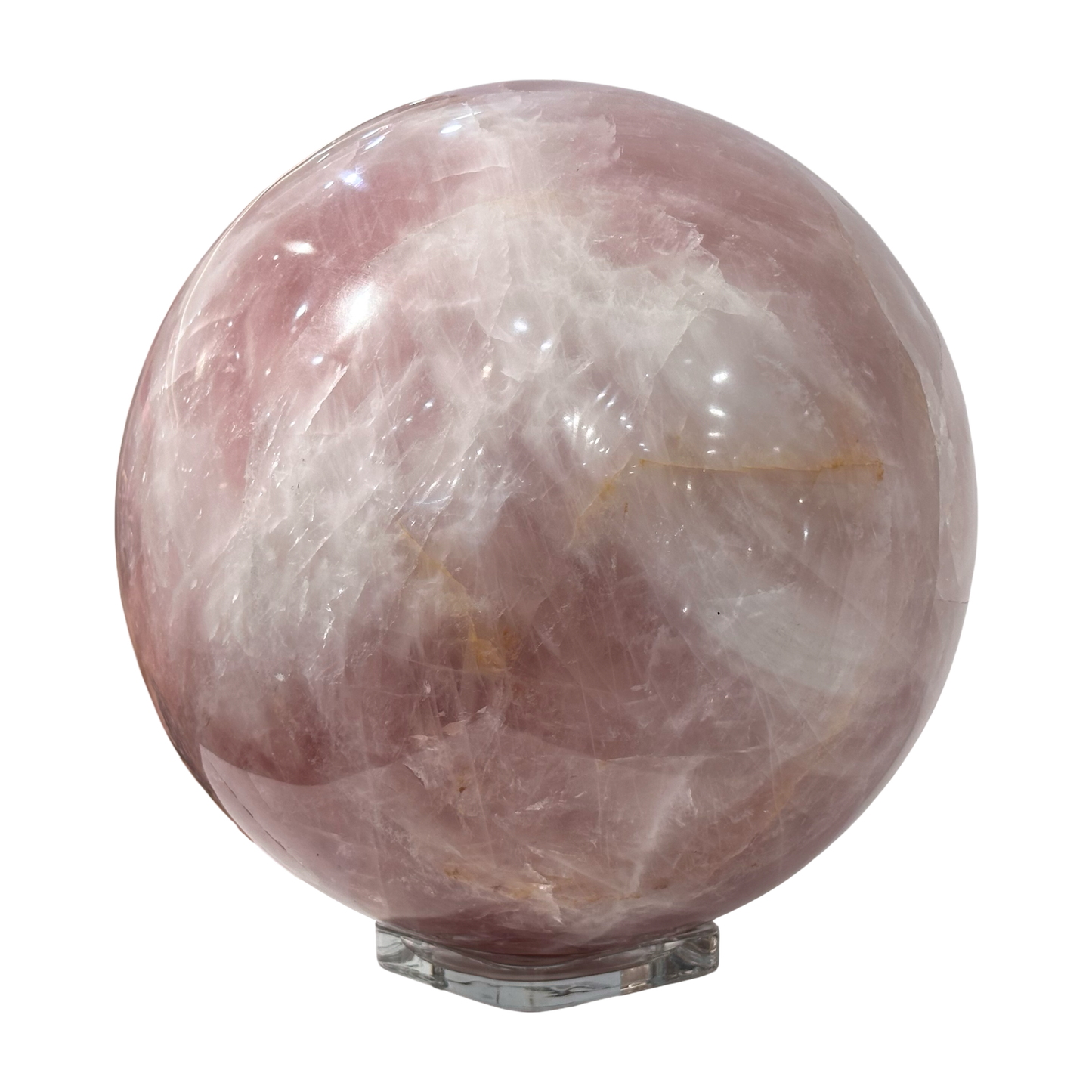Massive Genuine Rose Quartz Sphere 13” Diameter – Museum Grade Display Crystal