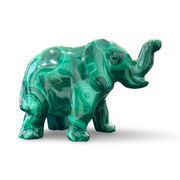 Hand-Carved Malachite Elephant – 3.5” x 2.3”