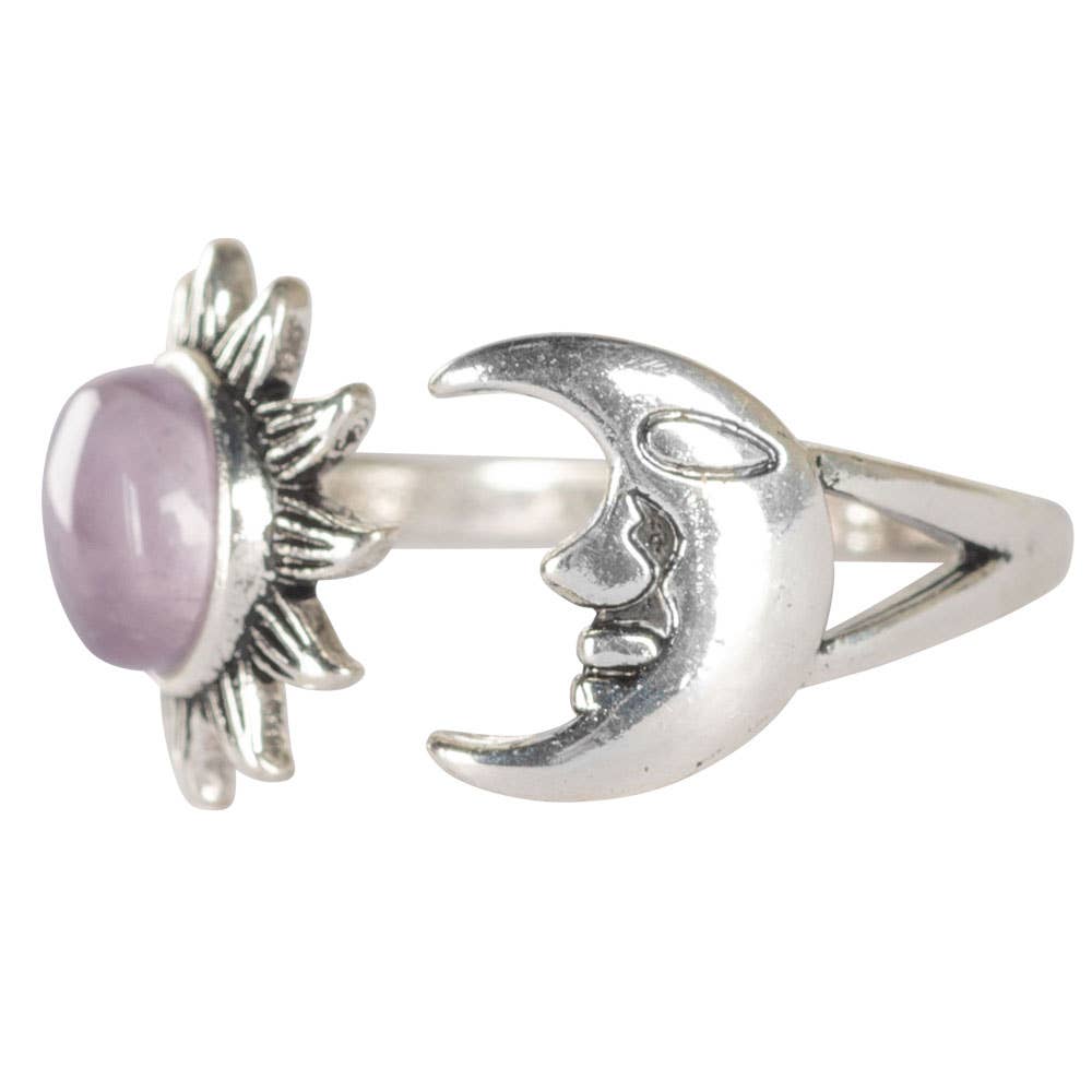 Benjamin International - Amethyst Sun & Moon Adjustable Ring