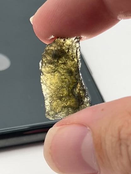 Moldavite – 3g | 1” x 0.5” | Rare Natural Meteorite Glass Crystal