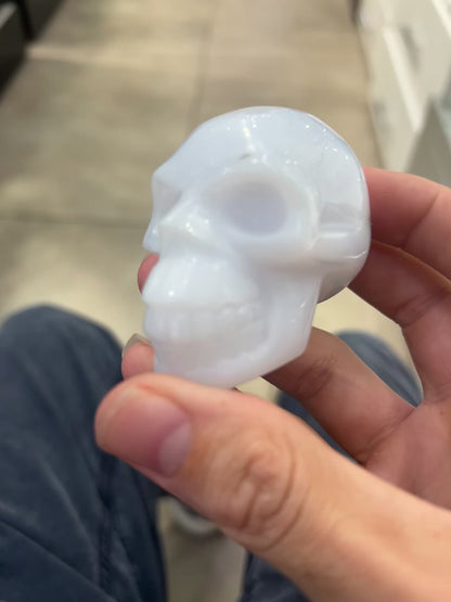 Blue Lace Agate Skull