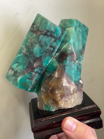 Amazonite Statue on Stand – 1324g | 6” x 4” | Natural Gemstone Sculpture from Brazil