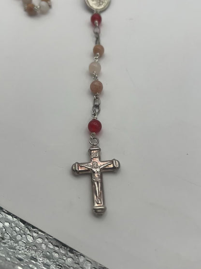 Multi Moonstone Rosary – 6mm Beads, 18”