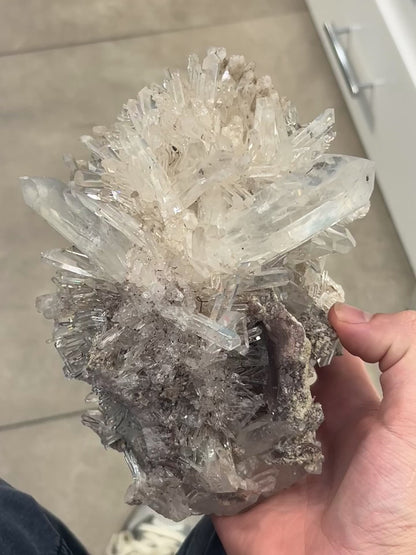 Colombian Needle Quartz Cluster with Red Hematite – 2023g