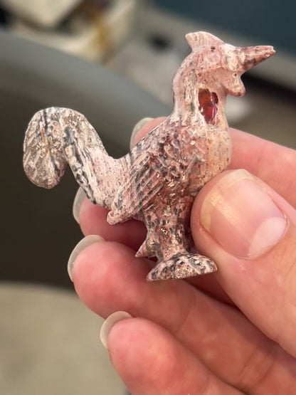 Fire Opal Rooster Figurine – 24g, 2” x 1.5”