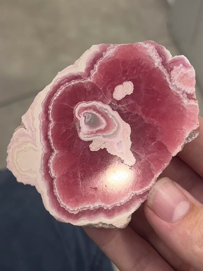 Natural Rhodochrosite Slab – 102g Pink Crystal for Love, Healing & Heart Chakra Energy | 3” x 3” Polished Display Stone