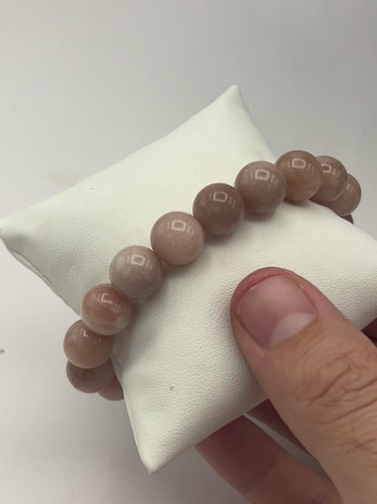 Sunstone Elastic Bracelet | 8mm Beads | Medium–Large Wrist | Handmade Gemstone Jewelry
