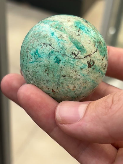 Chrysocolla Sphere – 132g | 1.5” x 2”