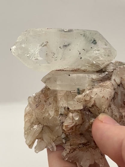 Lemurian Pink Faden Cluster – 241g | 3.5” x 3” | Natural Healing Crystal