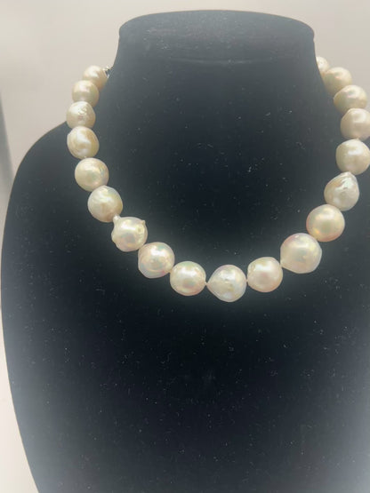 Handmade Freshwater Pearl Necklace 16–20mm | 20 Inches | Elegant Statement Jewelry